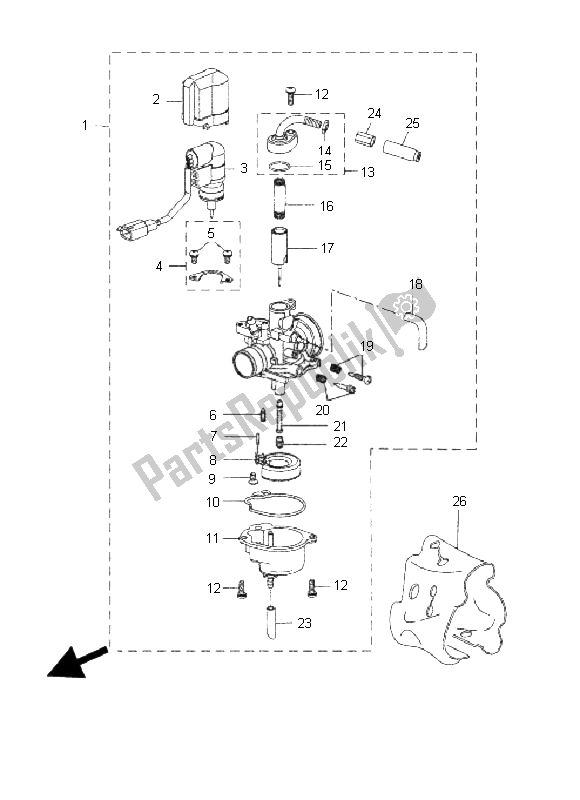 All parts for the Carburetor of the Yamaha CW 50N 2011