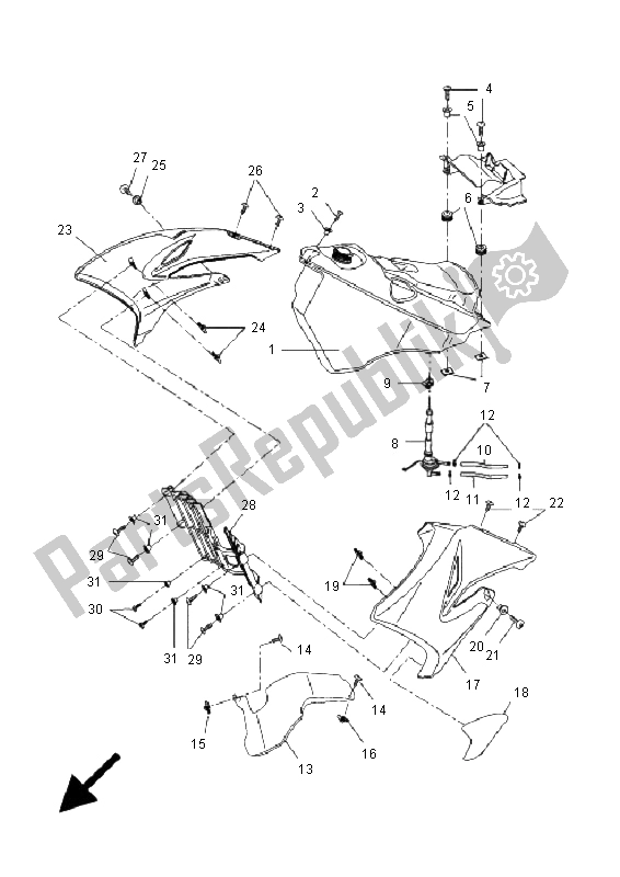 Toutes les pièces pour le Réservoir D'essence du Yamaha DT 50R SM 2011