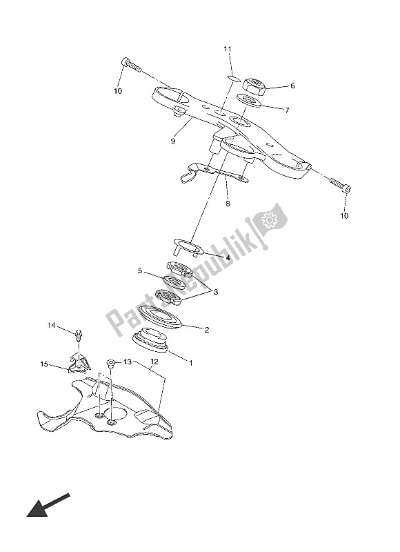 All parts for the Steering of the Yamaha YZF R6 600 2016