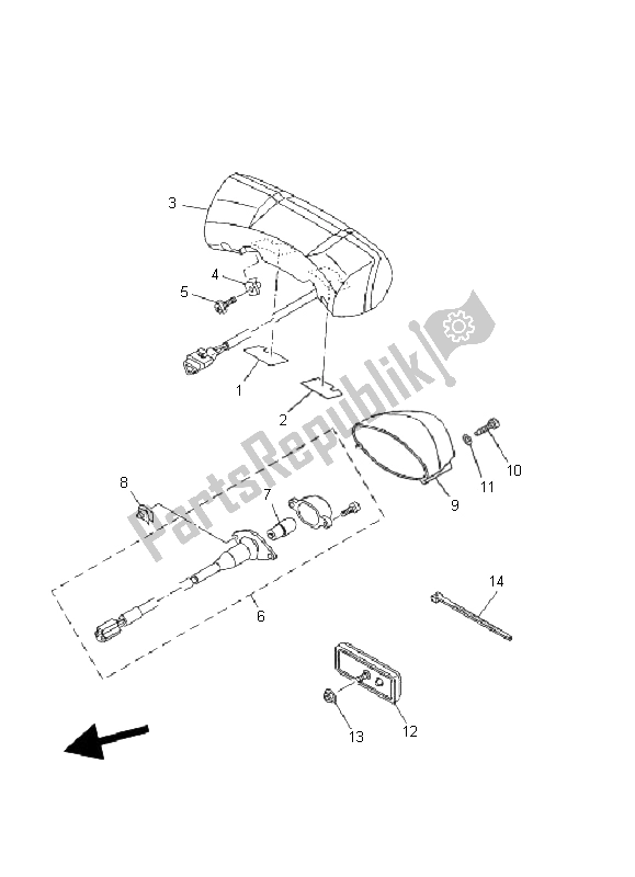 Todas las partes para Luz De La Cola de Yamaha MT 01 5 YU3 1670 2006