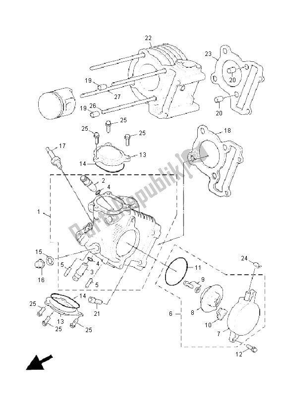 Toutes les pièces pour le Culasse du Yamaha XC 125 Cygnus X 2008