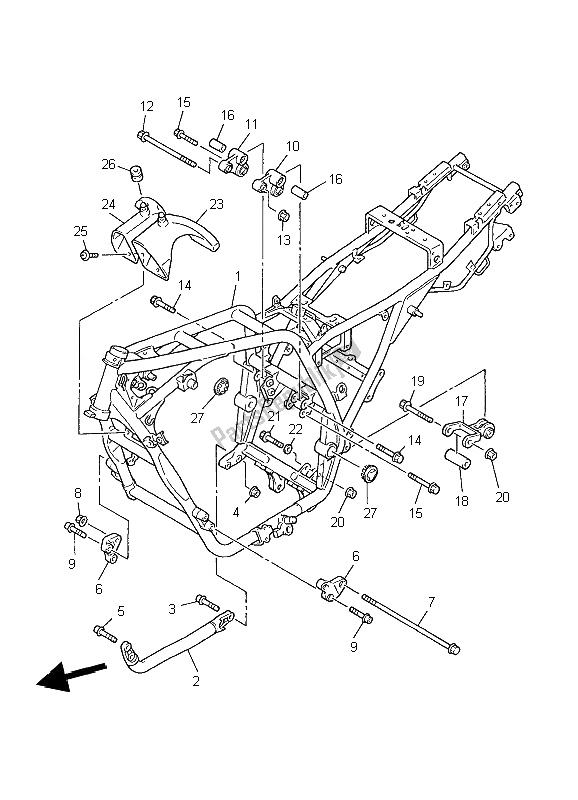 Tutte le parti per il Telaio del Yamaha XJR 1300 2006