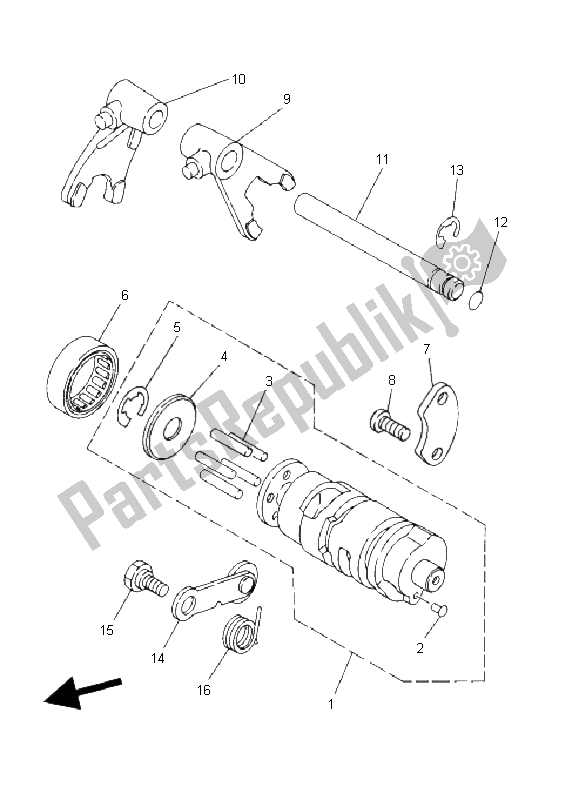 Todas las partes para Cambio De Leva Y Horquilla de Yamaha YFM 80R 2004