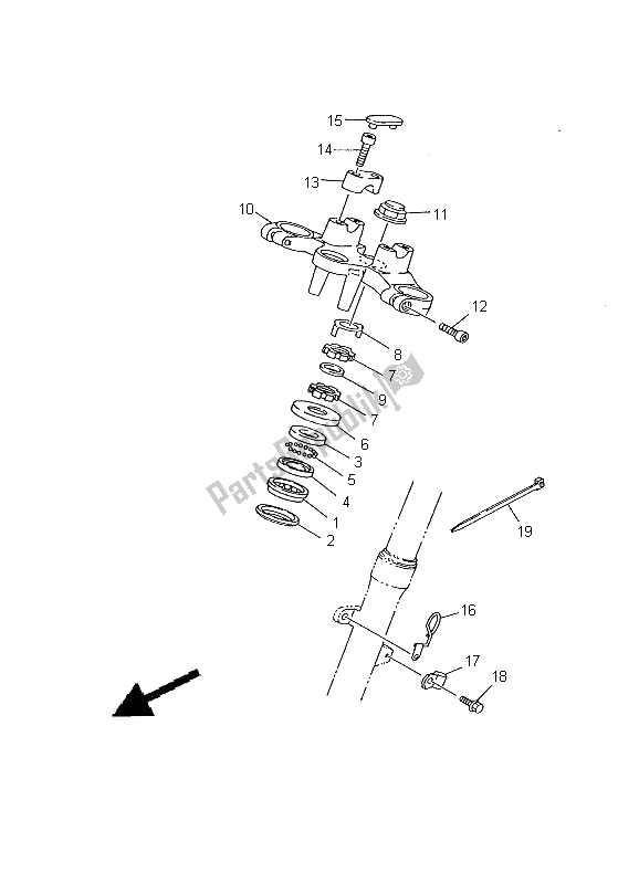 Todas las partes para Direccion de Yamaha TDR 125 2000