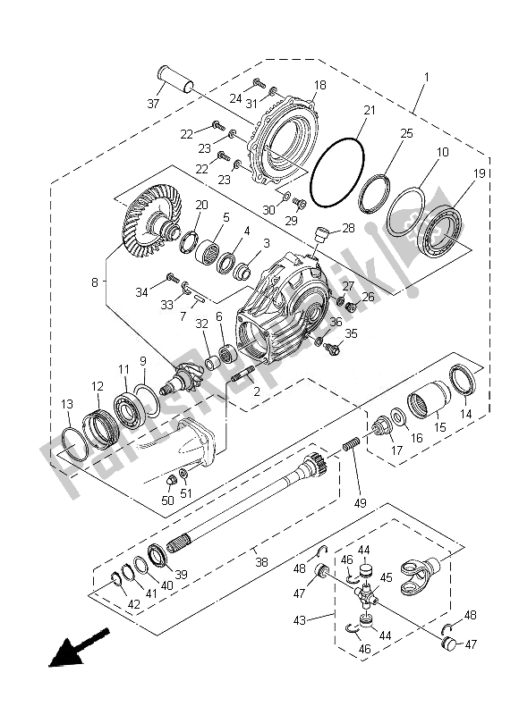 Alle onderdelen voor de Aandrijfas van de Yamaha XT 1200 ZE 2014