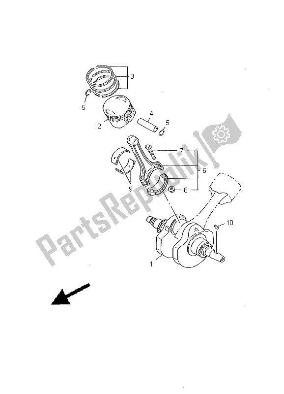 All parts for the Crankshaft & Piston of the Yamaha XV 535 Virago 2000