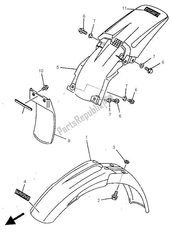 Todas las partes para Defensa de Yamaha YZ 80 LC 1998