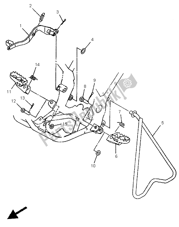 Todas as partes de Suporte E Apoio Para Os Pés do Yamaha YZ 80 LW 1997