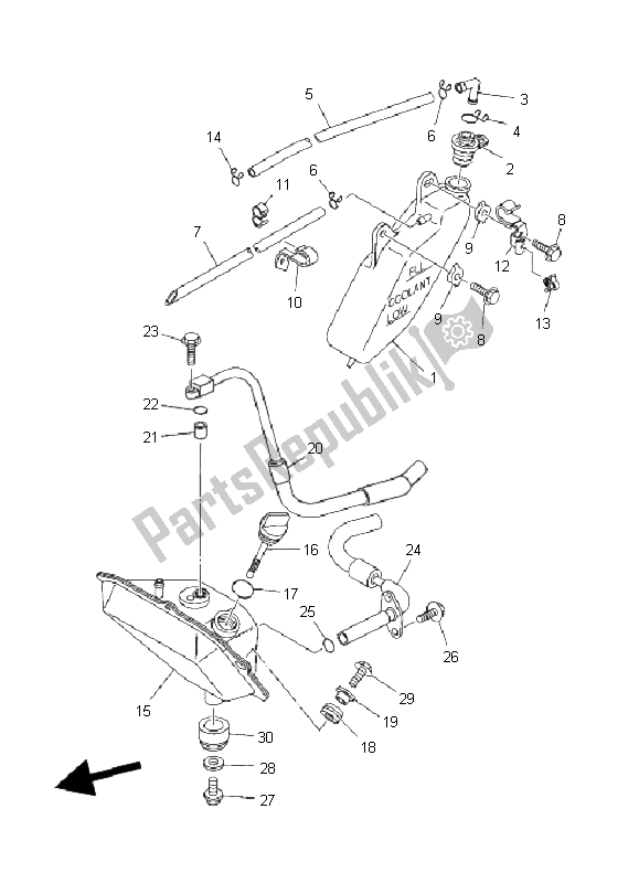 All parts for the Oil Tank of the Yamaha YFZ 450 SE 2008