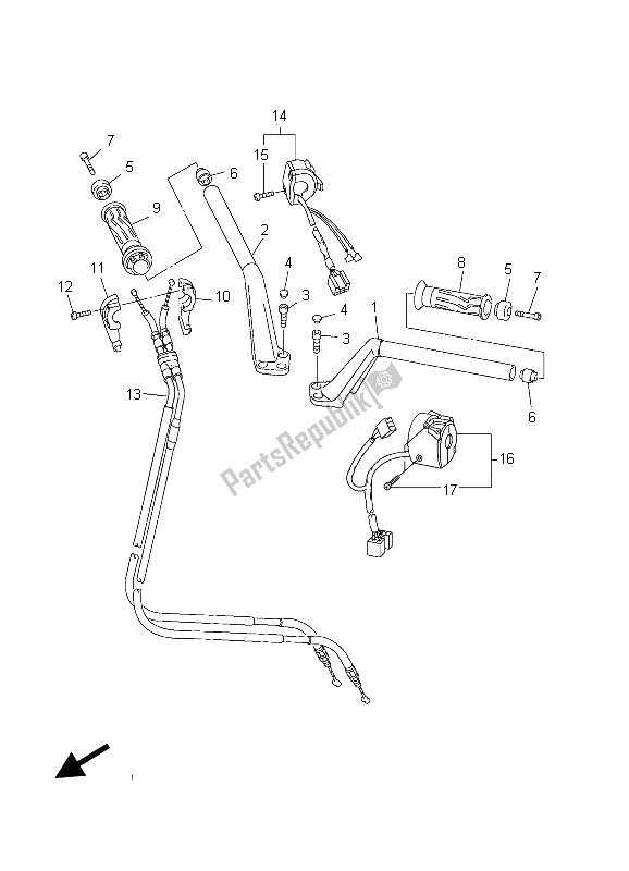 All parts for the Steering Handle & Cable of the Yamaha FJR 1300A 2003