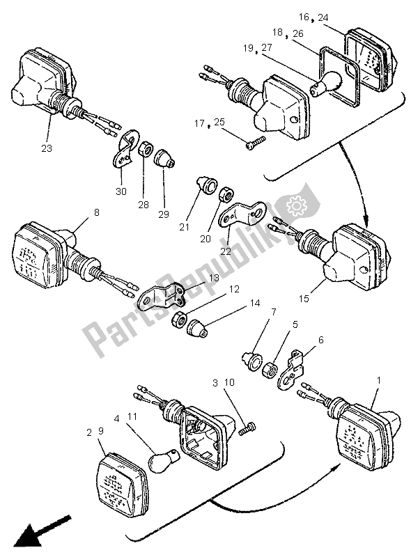 Tutte le parti per il Luce Lampeggiante del Yamaha DT 125R 1998