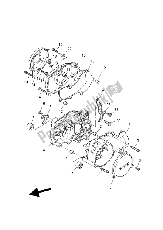 All parts for the Crankcase of the Yamaha PW 50 2011