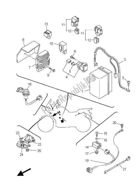 All parts for the Electrical 2 of the Yamaha XT 1200Z 2015