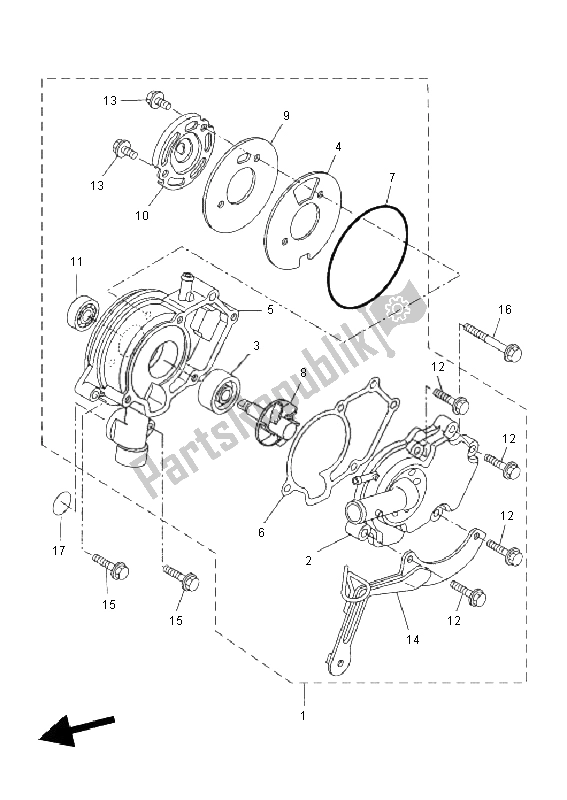 Wszystkie części do Pompa Wodna Yamaha YZF R 125 2011