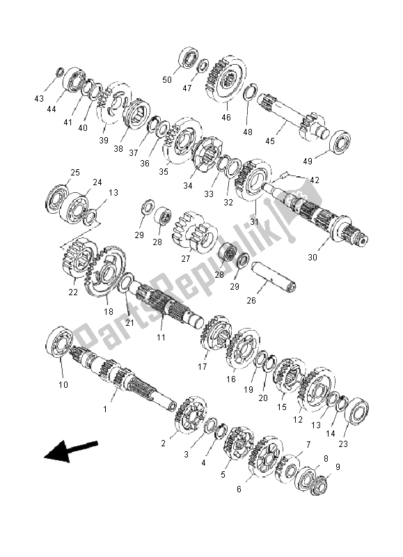 Wszystkie części do Przenoszenie Yamaha YFM 400 FW Kodiak Manual 2001