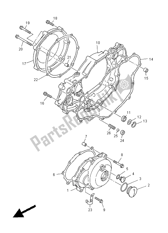 Tutte le parti per il Coperchio Del Carter 1 del Yamaha WR 400F 2000