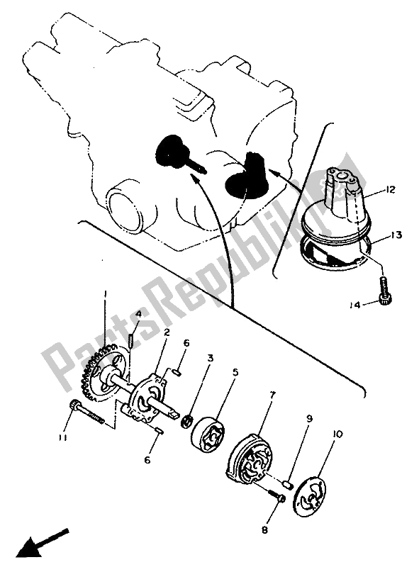 Tutte le parti per il Pompa Dell'olio del Yamaha FZR 600 Genesis 1991