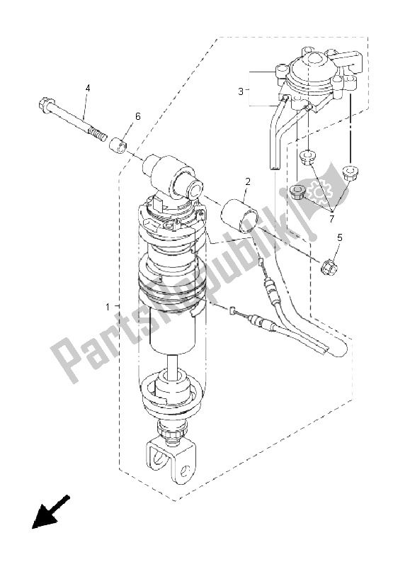 Tutte le parti per il Sospensione Posteriore del Yamaha FJR 1300 AS 2011