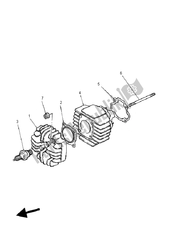 All parts for the Cylinder of the Yamaha PW 50 2007