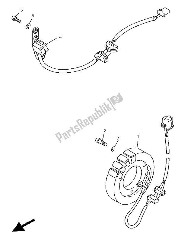 All parts for the Generator of the Yamaha XV 535 Virago 1999