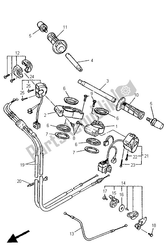 Toutes les pièces pour le Poignée Et Câble De Direction du Yamaha FZR 1000 1995