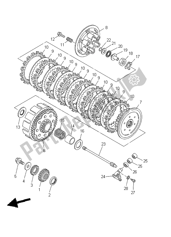 Todas las partes para Embrague de Yamaha YZ 250 2002