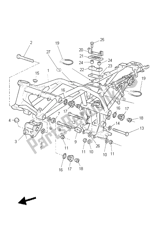 All parts for the Frame of the Yamaha BT 1100 Bulldog 2006