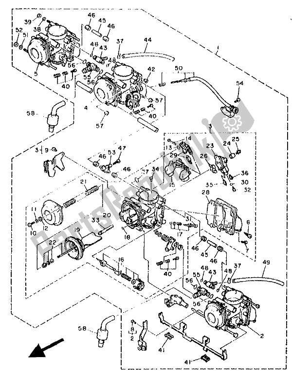 Toutes les pièces pour le Alternatif (carburateur) du Yamaha FZR 1000 1991