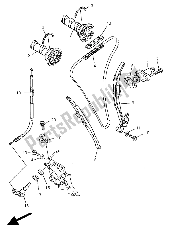 Wszystkie części do Wa? Ek Rozrz? Du I ? A? Cuch Yamaha YZ 400F 1999