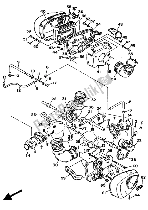 Todas as partes de Ingestão do Yamaha XV 1100 Virago 1992