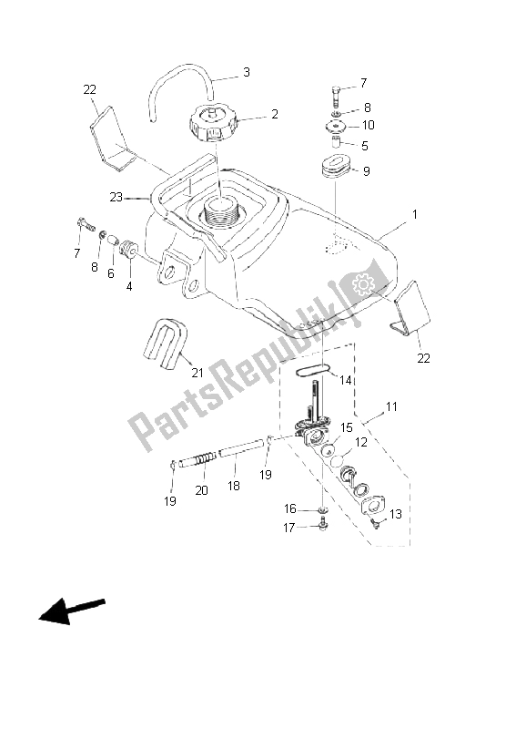 Todas las partes para Depósito De Combustible de Yamaha YFM 80R 2003