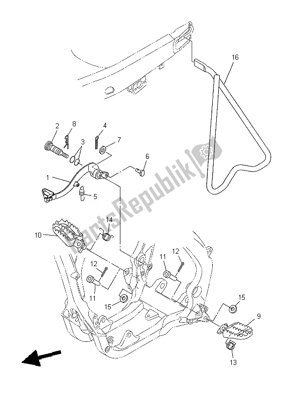 Todas las partes para Soporte Y Reposapiés de Yamaha YZ 250F 2010