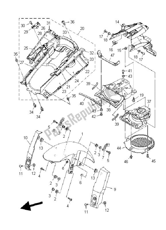 Toutes les pièces pour le Aile du Yamaha MT 01 1670 2008