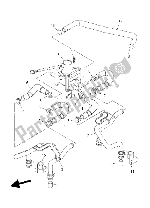 Alle onderdelen voor de Lucht Inductie Systeem van de Yamaha XJR 1300 2011