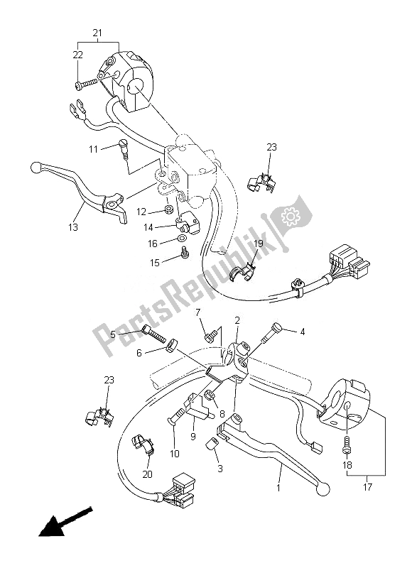 All parts for the Handle Switch & Lever of the Yamaha XVS 1300 CU 2014