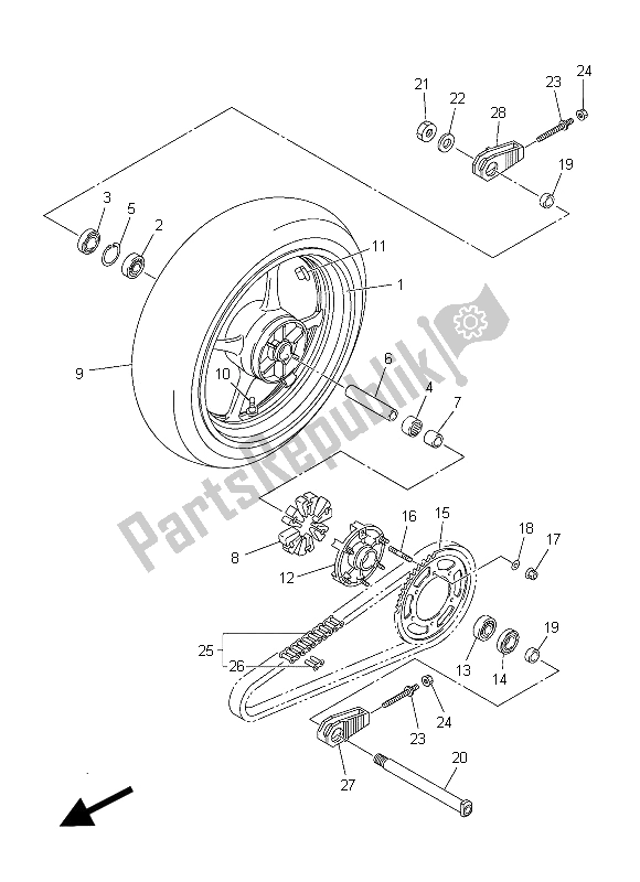 Tutte le parti per il Ruota Posteriore del Yamaha YZF R6 600 2014