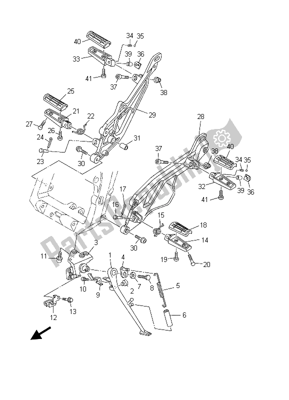 Todas las partes para Soporte Y Reposapiés de Yamaha TDM 900 2003