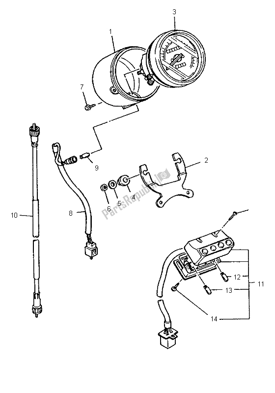 All parts for the Alternate Meter (uk) of the Yamaha XV 535 S Virago 1996