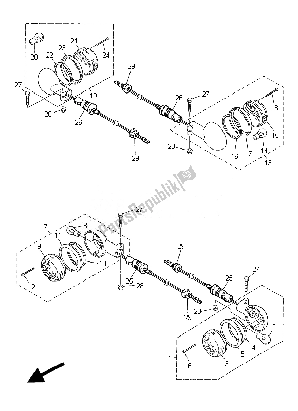 Alle onderdelen voor de Knipperlicht van de Yamaha SR 400 2014