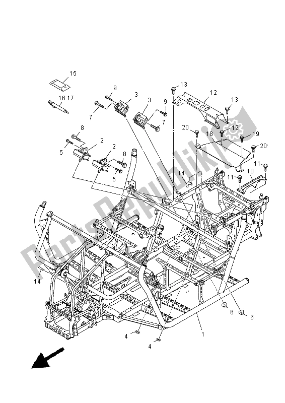 Todas las partes para Marco de Yamaha YXM 700E 2014