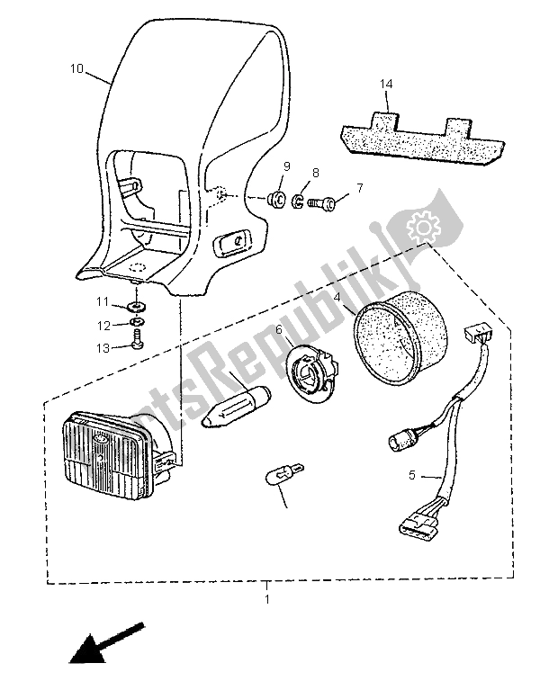 Wszystkie części do Reflektor Yamaha TT 600E 1998