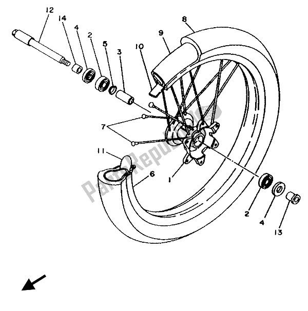 Tutte le parti per il Ruota Anteriore del Yamaha YZF 250 LC 1994