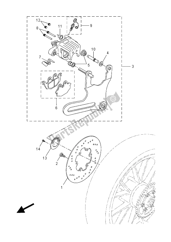 Tutte le parti per il Pinza Freno Posteriore del Yamaha YZF R 125A 2015