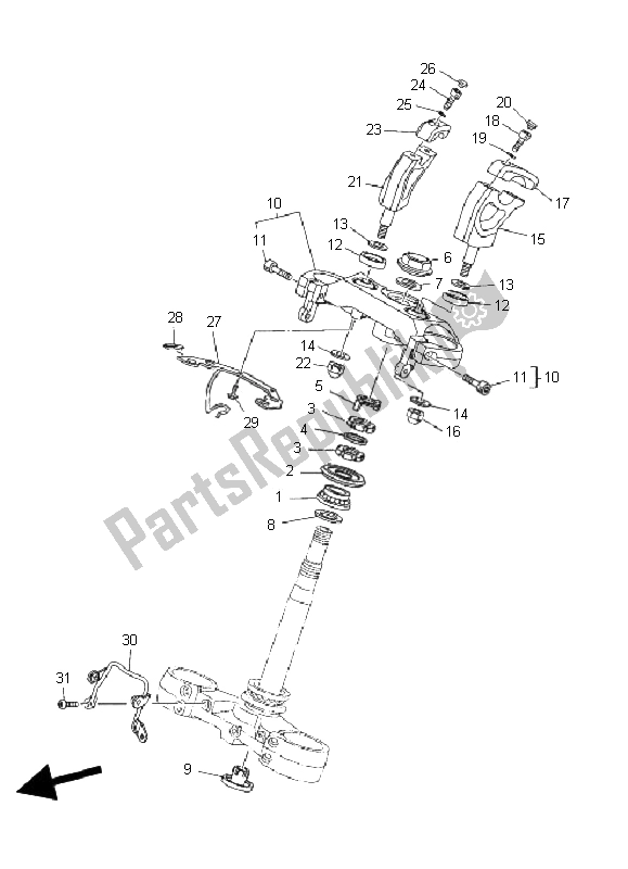 Todas as partes de Direção do Yamaha MT 01 1670 2008