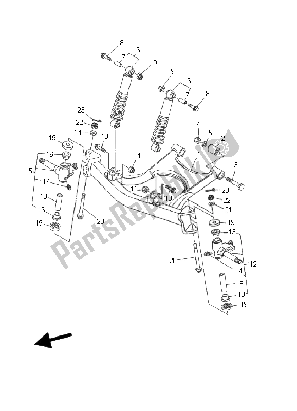 Todas las partes para Suspensión Delantera Y Rueda de Yamaha YFM 80R 2002