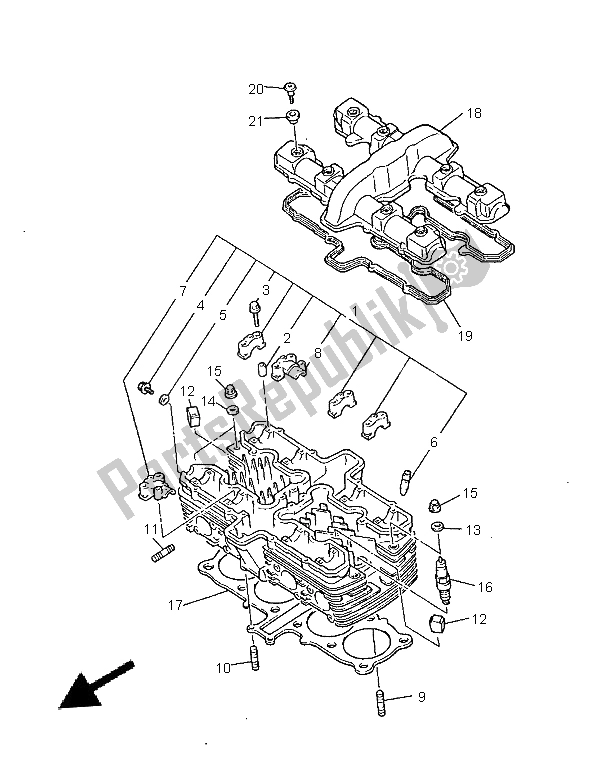 Toutes les pièces pour le Culasse du Yamaha XJR 1300 SP 1999