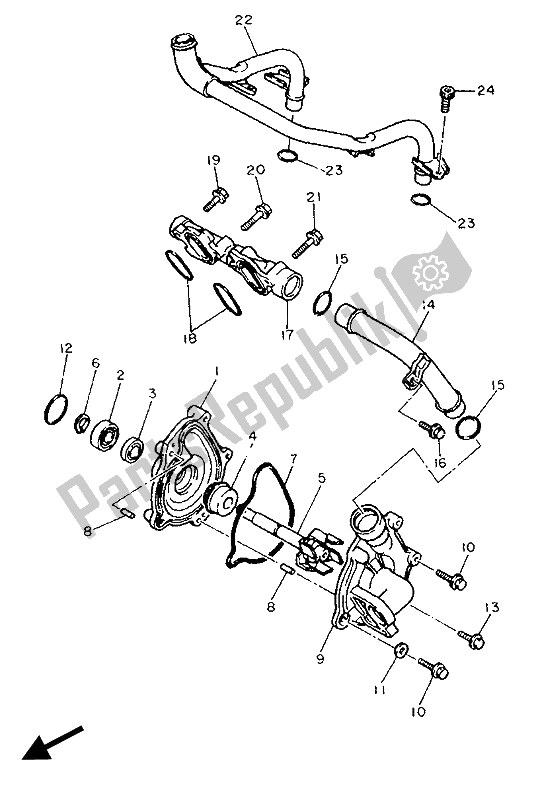 Todas las partes para Bomba De Agua de Yamaha FZ 750 Genesis 1990