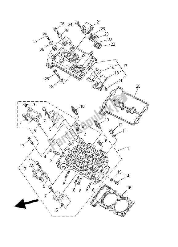 Todas las partes para Cabeza De Cilindro de Yamaha TDM 900 2002