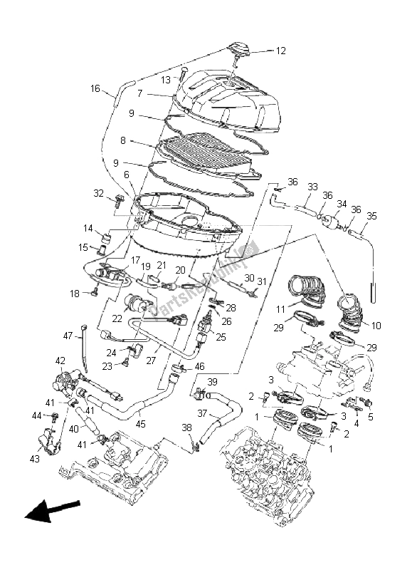 Toutes les pièces pour le Admission du Yamaha TDM 900 2008