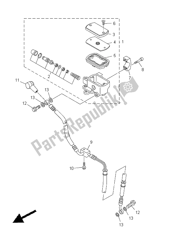 Tutte le parti per il Pompa Freno Anteriore del Yamaha XVS 950A 2012